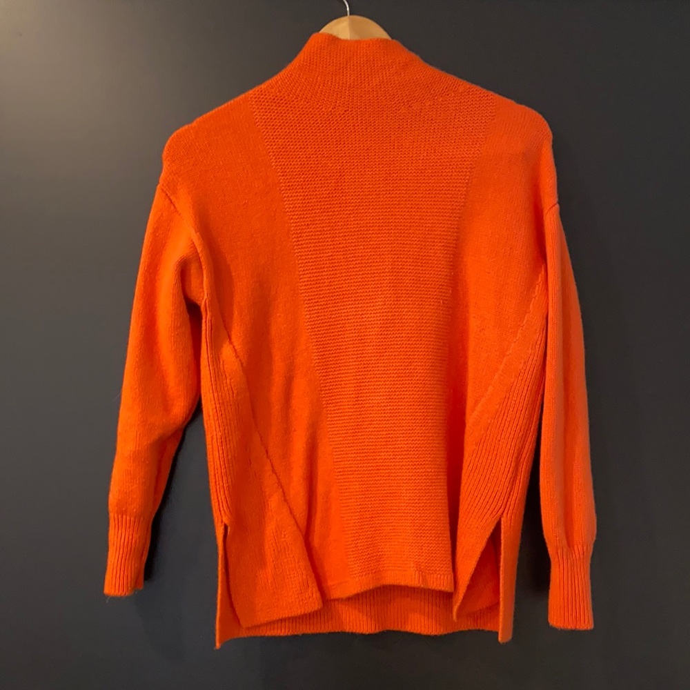 Reiss size small, 3/4 length burnt orange detailed sweater.